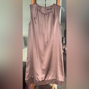 Elie Tahari 100% Silk Chocolate Midi Sleeveless Dress Size: 6